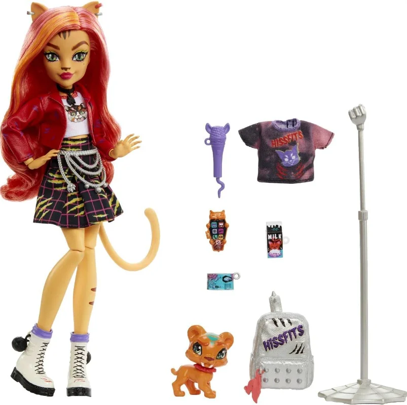 New Surprise Doll Monster High Cat Toralei Stripe Collectible Doll with Pet and Accessories Sweet Fangs G3 Reboot Girl Gift