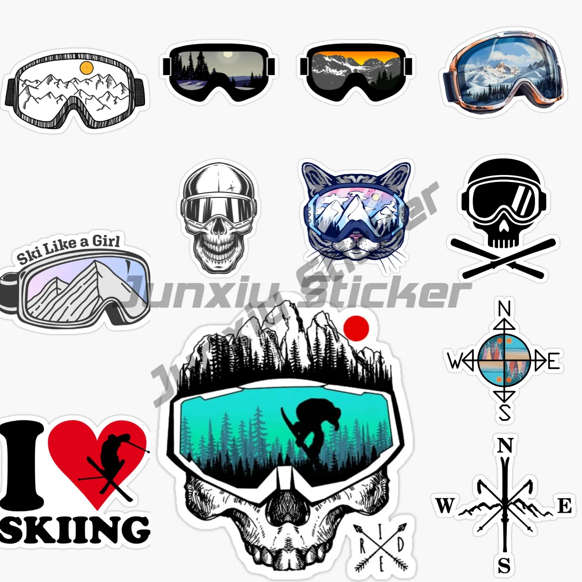 

Ski Goggles Car Stickers Vinyl Self Adhesive Car Accessories Decorative Decals