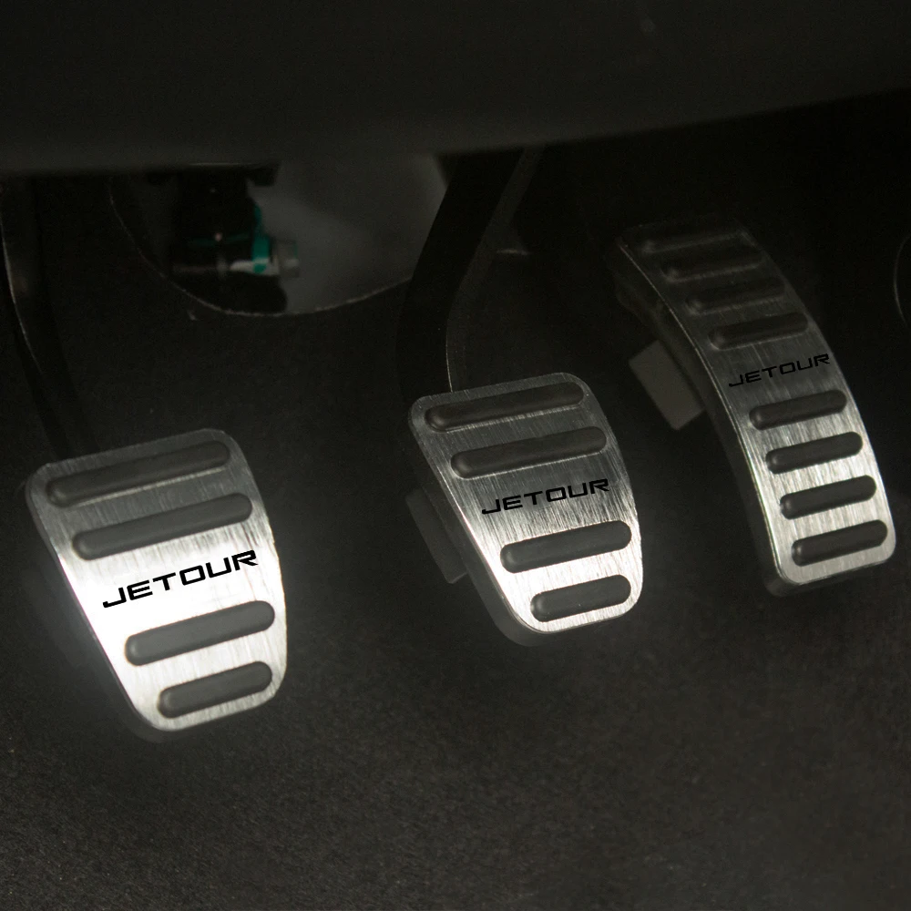 For Chery Jetour Dashing 2022 2023 Aluminium Car Accelerator Fuel Gas Brake Clucth Pedals Cover Anti-Slip Pads Case Accessories