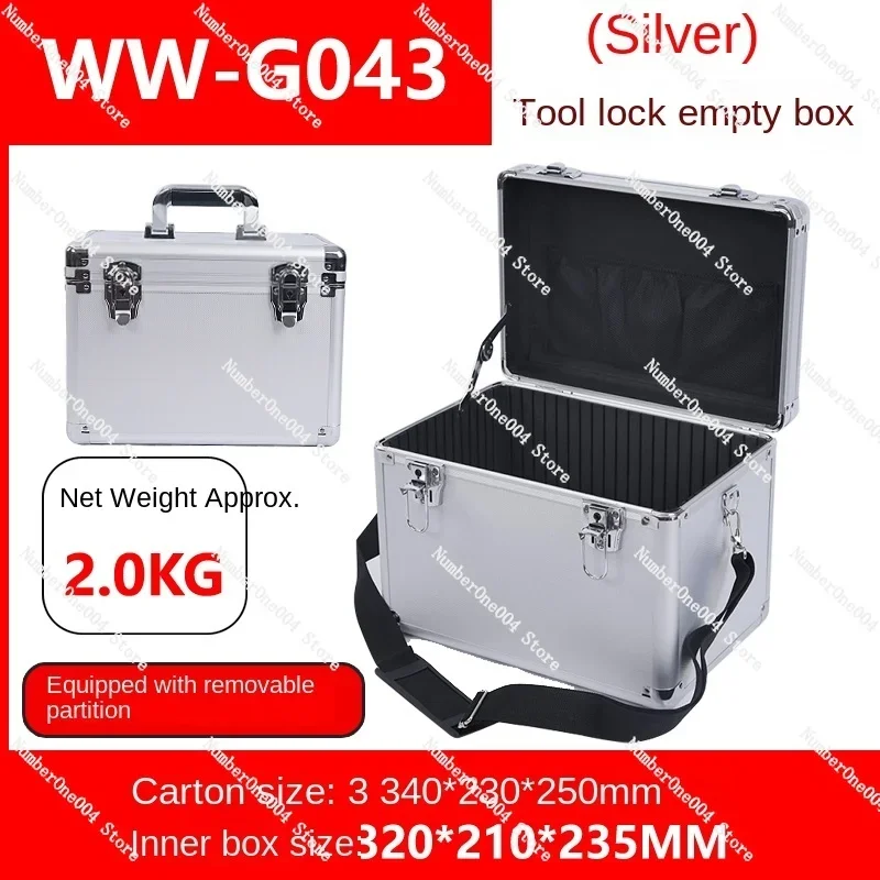 Aluminum Alloy Maintenance Toolbox Instrument Sample Display Packing Box Partition Double Deck Pallet Up-Open Aluminum Case