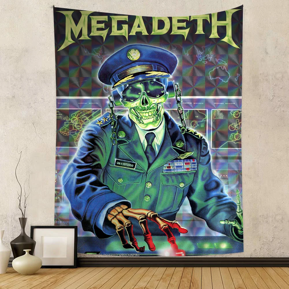 Vintage Megadeths Heavy Metal Rock Band Chart Tapestry Art Science Fiction Room Home Decor Cheap Hippie Wall Hanging