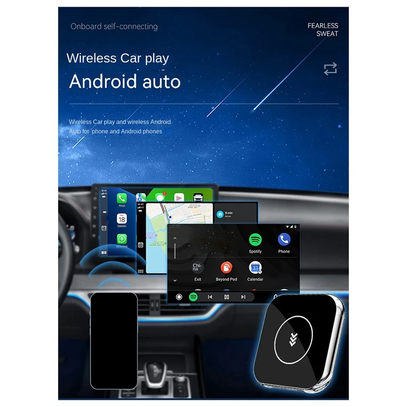 Adaptateur sans fil Carplay Android pour voiture, convertisseur filaire, automatique, boîte sans fil, 2 en 1