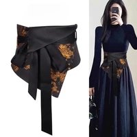 Cinturón de corsé bordado Vintage para mujer, faja de cintura para vestidos, camisa, accesorio de ropa con cordones florales