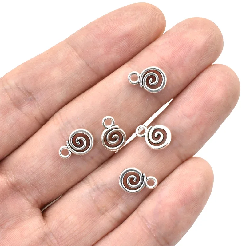 30pcs Antique Silvery Plated Whirlpool Sign Charms Alloy Metal Pendants For DIY Earrings Necklaces Bracelets Jewelry Making