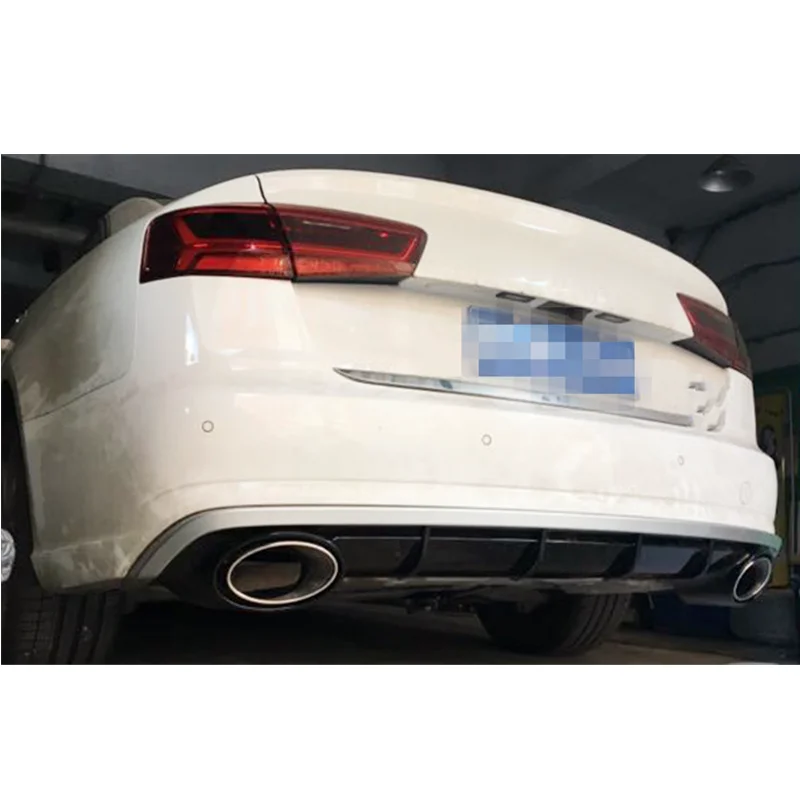 Auto Diffuser Car Rear Bumper Lip Spoiler For Audi A6 C7 2016 2017 2018 Original Version Upgrade RS6 Style Diffuse Pipe Tip