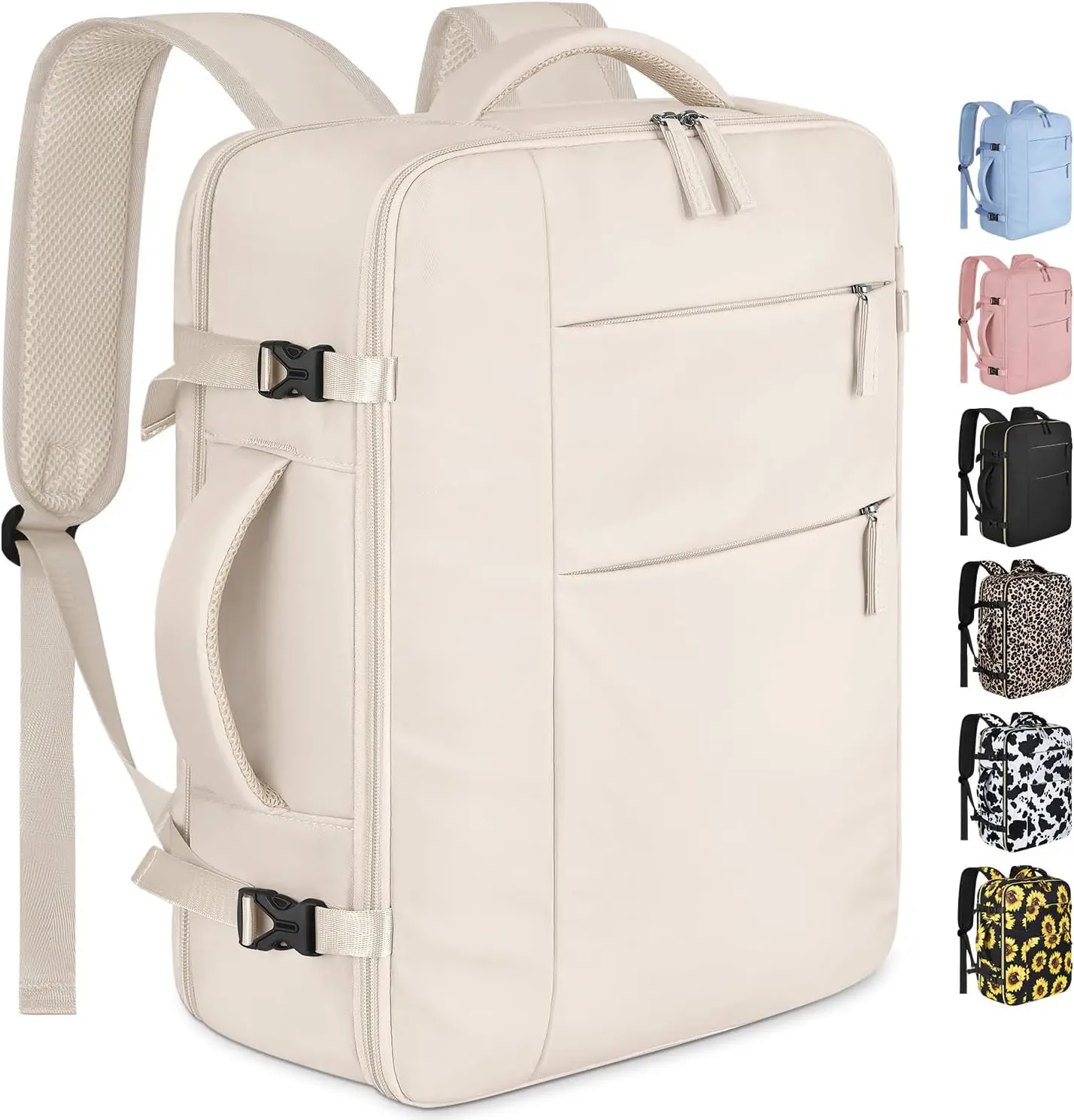 

Travel Backpack for Women Men Waterproof Laptop Backpack Airlines Approved Carry on Backpack Bag Computer Bookbag for Business, Work, Traveling Fits 15.6 Inch Laptop(Beige)