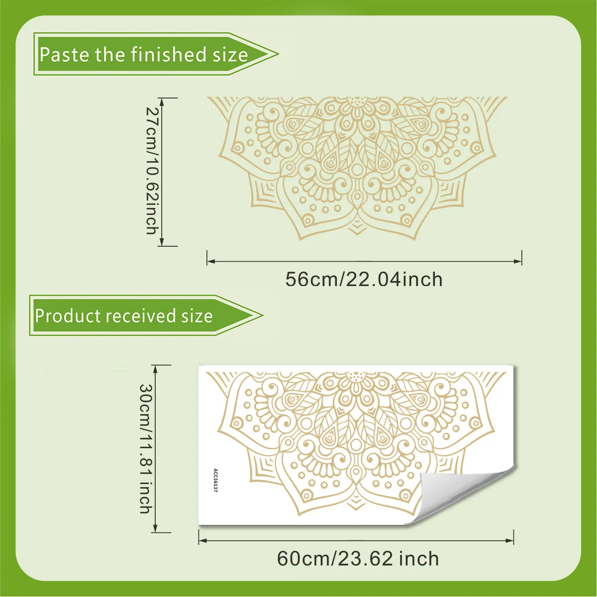 الفن نمط الذهب ماندالا لاصق ملصقات جدار غرفة نوم مدخل غرفة المعيشة الشرفة ديكور المنزل جدار الشارات الزخرفية