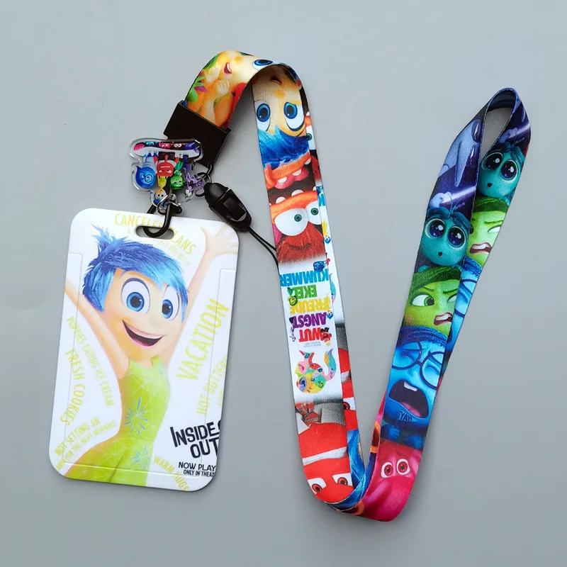1 set Disney Inside Out-kaarthoesjes Kaartkoord Sleutelkoord Cosplay Badge ID-kaarten Houders Nekbanden