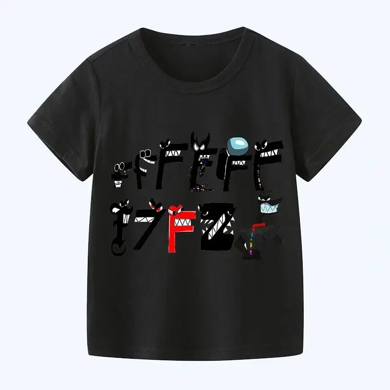 New 2023 Summer Cotton Children's Alphabet Lore Harajuku T-shirt Boys T Shirt Girls Clothes Print Cartoon T Shirts Kids Clothes