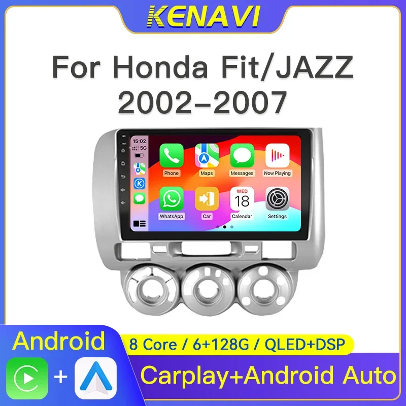 

2Din Android Car Stereo Radio For Honda Fit Jazz City 2001-2008 Multimedia Player Navigation GPS Carplay Auto No DVD With Screen