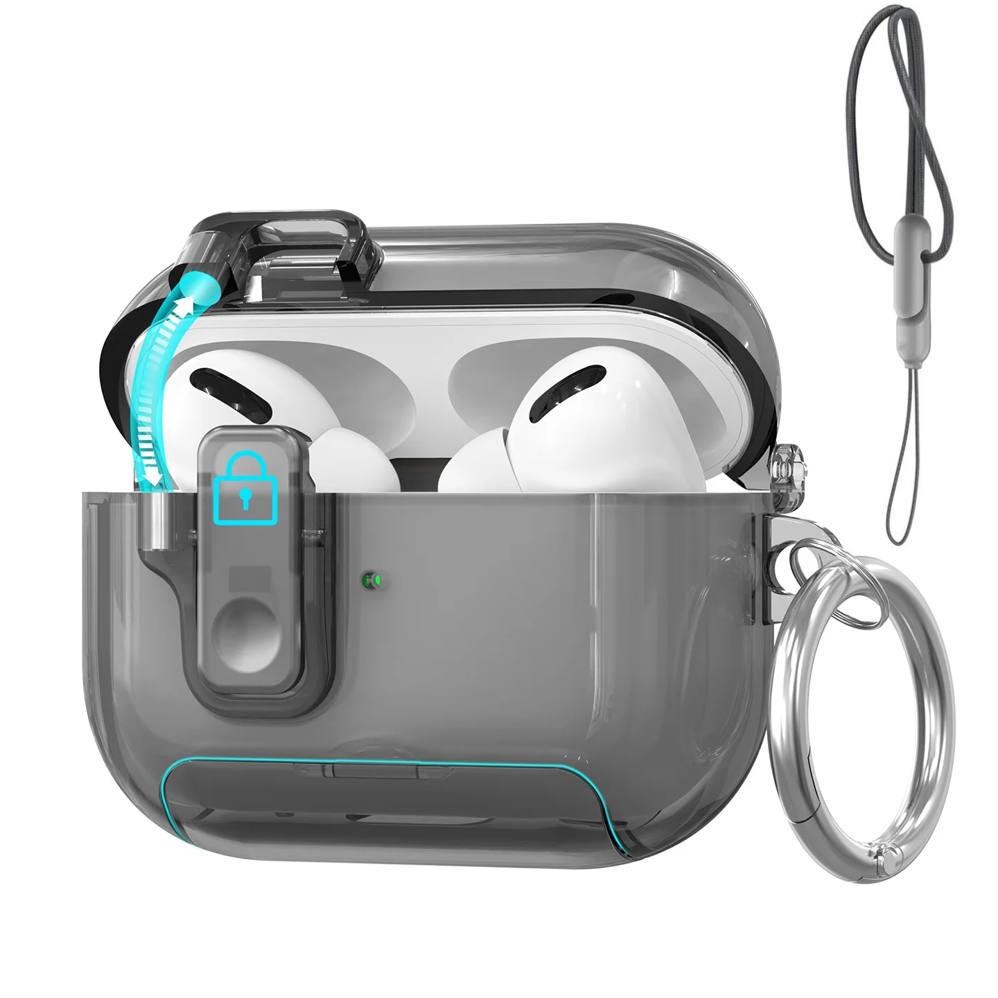 2025 für AirPods Pro 3 Hülle mit Secure Lock & Lanyard für AirPods Pro3 Hülle Schutzhülle mit Telefonständer für AirPods Pro 3 – Detail 15