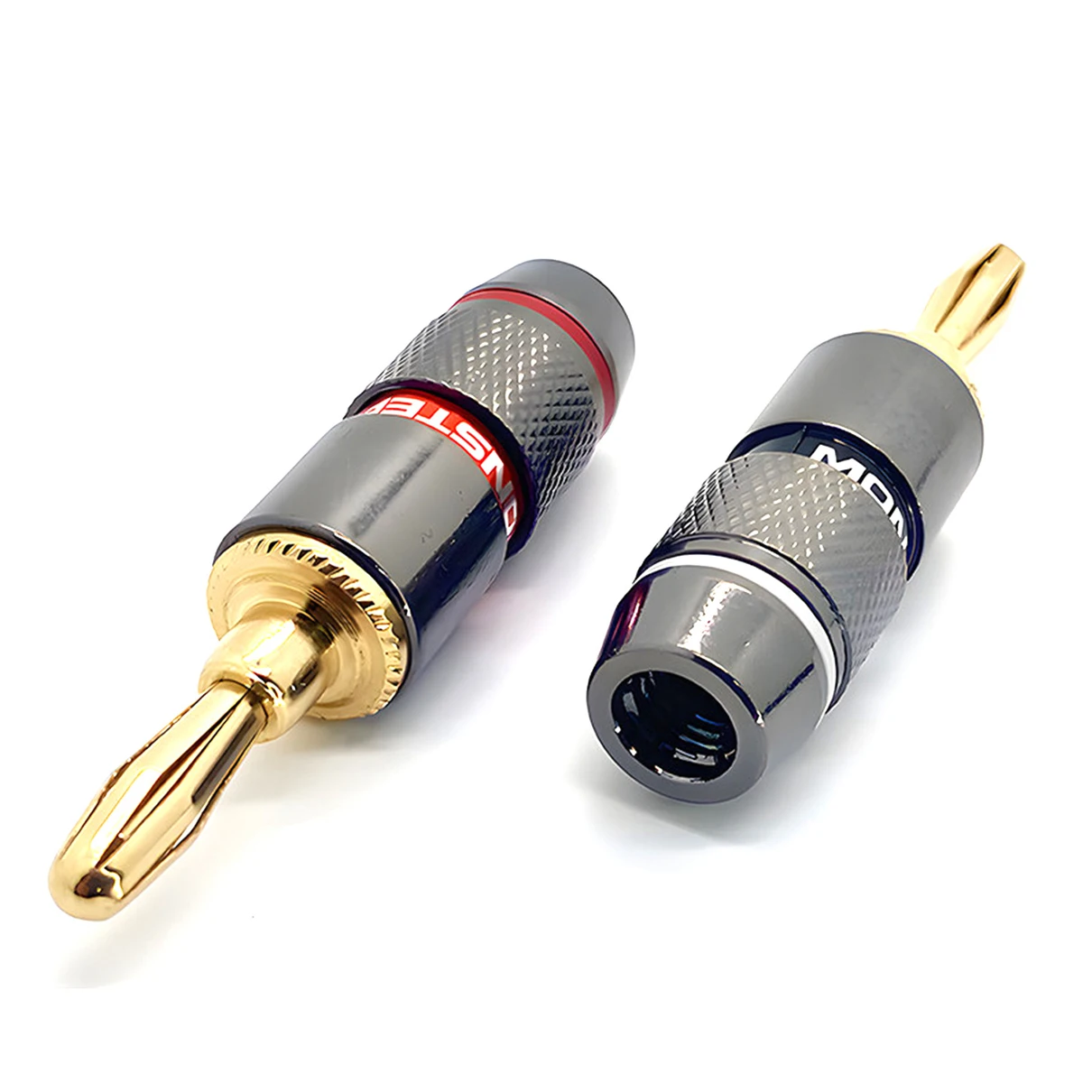 4mm Pure Copper Gold Plated Banana Plug Connector Solder‑Free Self‑Locking Connectors  For Audio Video Speaker Adapter Terminal