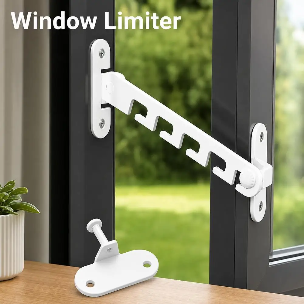 Window Safety Limiter Lock for Sliding Windows Adjustable Window Stopper No Drilling Child Safety Security Lock Catch