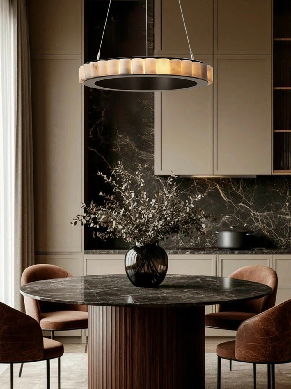 Illuminate Kitchen Dining Room Natural Marble Pendant Light