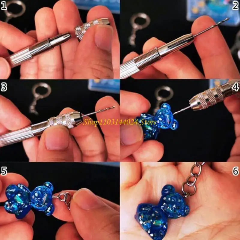 

N5KE Resin DIY Crafts Jewelry Making for Key Ring with Chain Jump Ring Screw Eye Pins