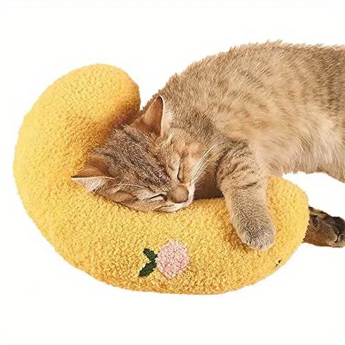 NEW 2026 Cat Moon Shaped Pillow Super Soft Plush Half Donut Pillow Pet Toy Cat Sleeping Pillow, Dog Universal Mat, Pet Supplies view 5