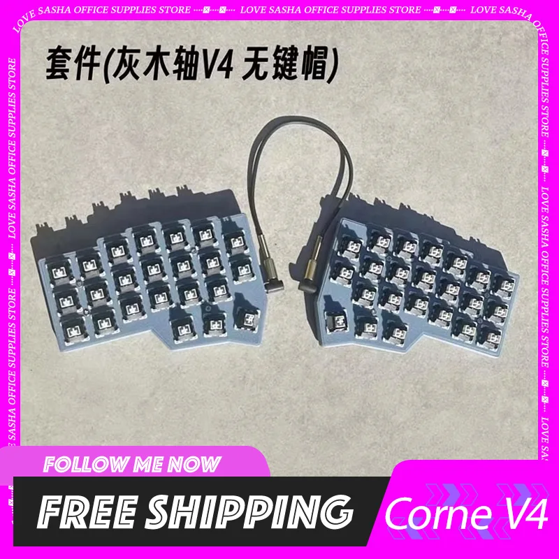 Corne V4 Split Keyboard Rp2040 Rgb Hot Swap Support Qmk/Vial With 3.5mm Audio Line Split Keyboard Kit Customized Pc Gamer Gift