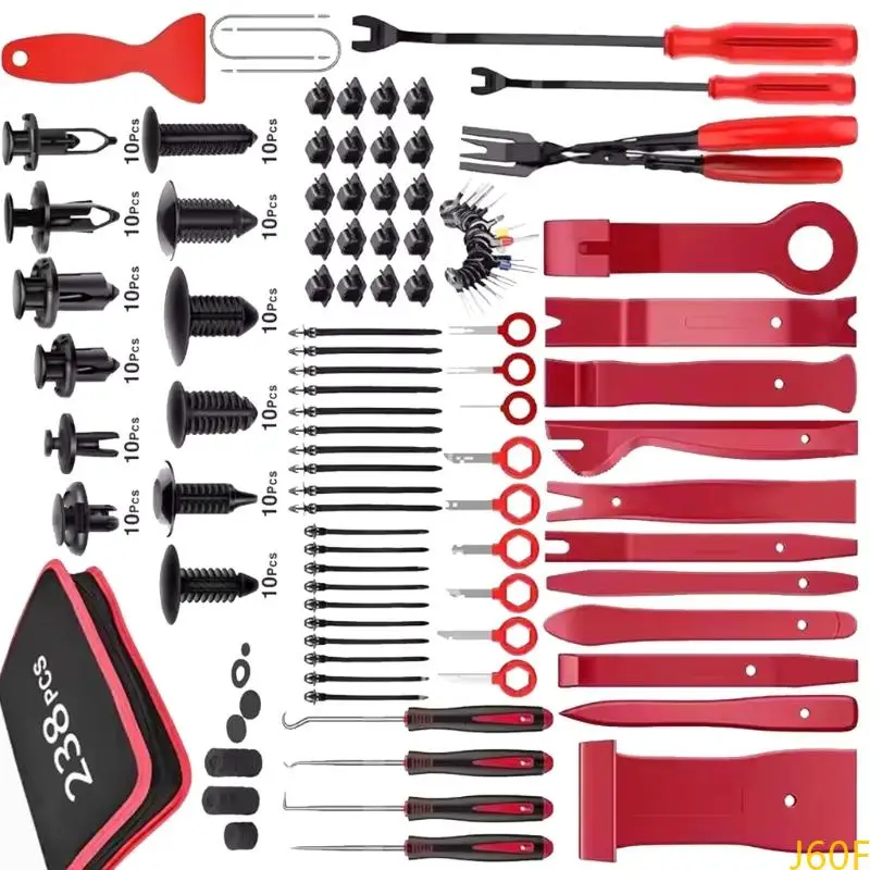 

J60F General Auto Sound Installation tool Set 238Pcs not Scratchs Trim Removal Tol Vehicle Sound systems upgrades for Auto