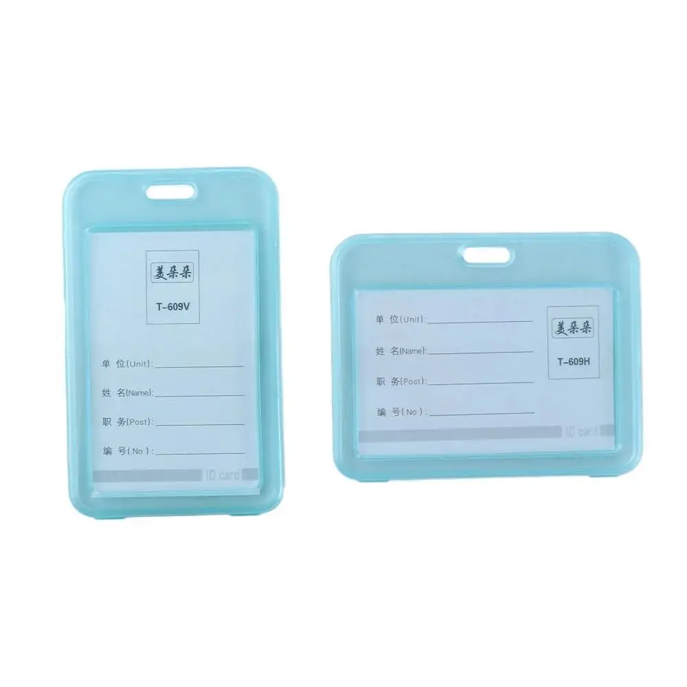 School Supplies Work ID Card With Keychains Transparent Card Cover Credit Cards Protector Student Card Sleeves Bus Card Holder