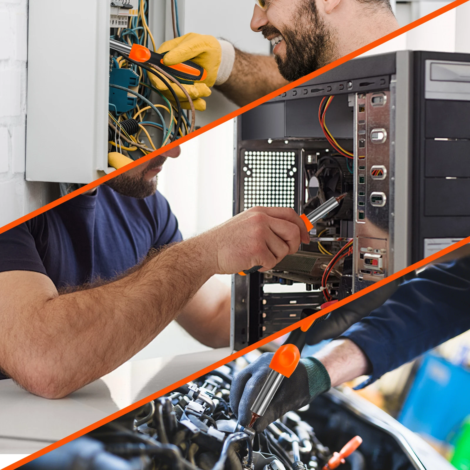 25Pcs Screwdriver Bit Set with Magnetic Tip 1/4 Inch Hex Shank 25 mm Cross/Slotted/Torx/Hex Head Short S2 Steel Bit Hand Tool