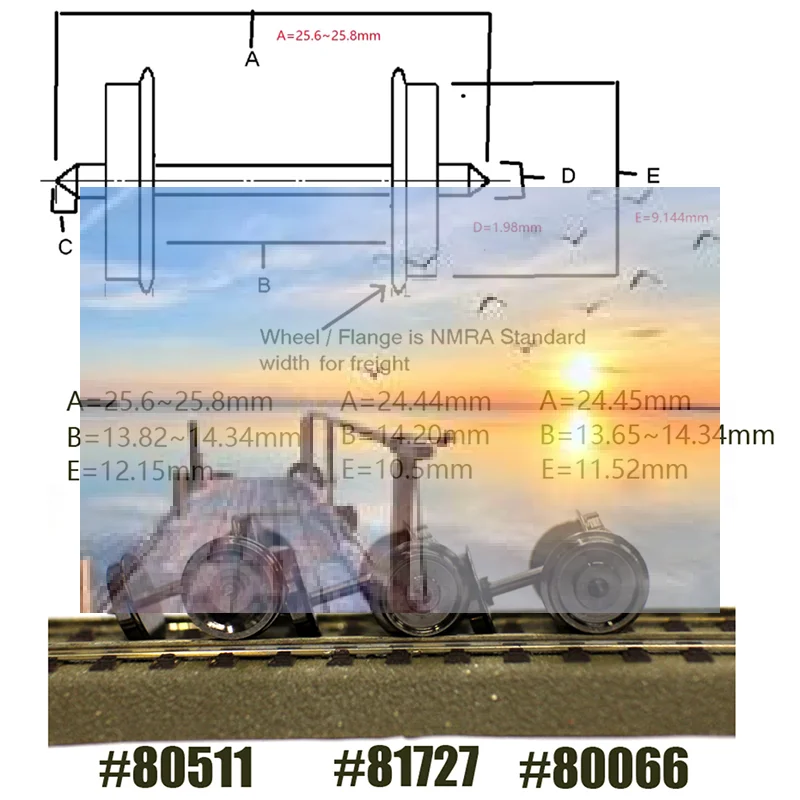 

2 шт. высококачественные металлические колеса масштаба HO 1:87, 36 дюймов, для модели поезда, комплект колес DC C8724