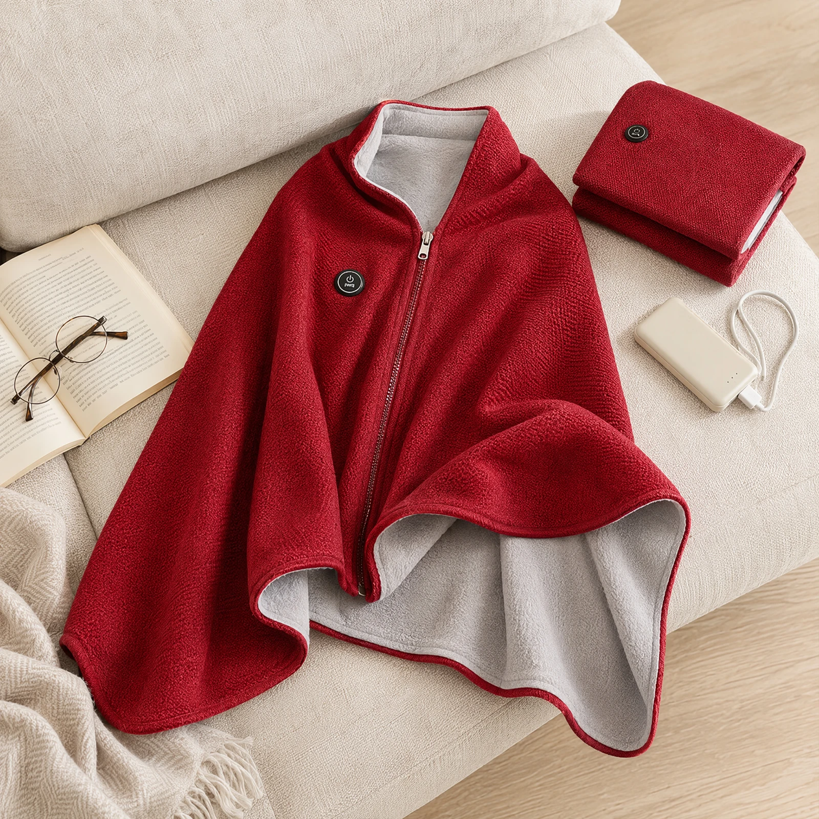 2027 New Heated Shawl Wraps for Women, Cordless Wearable Blanket, with 3 Heat Settings & Fast Heating, for Office Travel Car