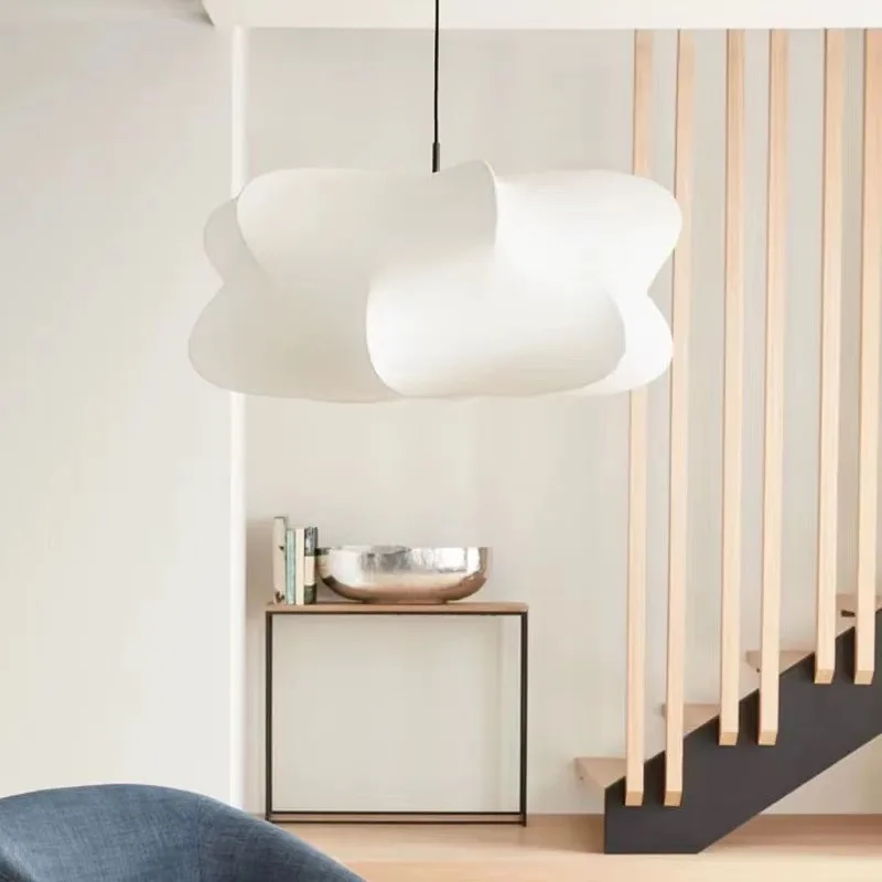 West Elm Cirrus lampa wisząca skandynawska minimalistyczna jedwabna lampa wisząca do salonu jadalnia sypialnia światło styl japoński