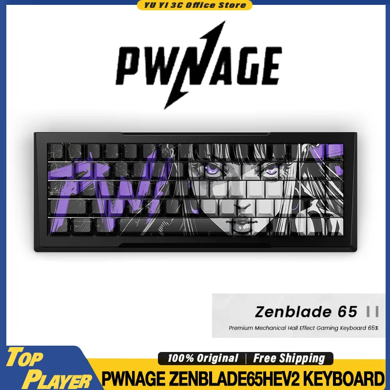 

Pwnage Zenblade 65 HE Gaming Keyboard CNC Aluminum Shell 8000Hz Polling Rate Gateron Jade Pro Magnetic Switch Hot Swappable