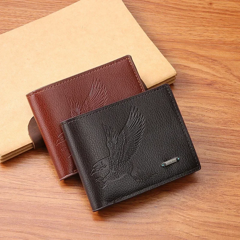 Men's Wallet Multi Card Fashion Business Short Wallet Eagle Pattern Specially Designed for Men