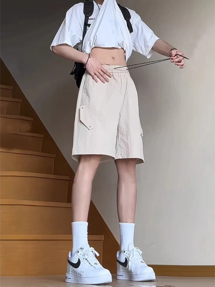 

Khaki Ice Silk Qui Dry 4-Part Men's orts Summer Paratrooper Nylon Pants Knee-Length American Five-Part Casual orts