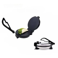 110V 1800W Crepe Maker Electric Flatbread Appliance Double Sided Non-stick Heated Temperature Control stainless steel plate Silver