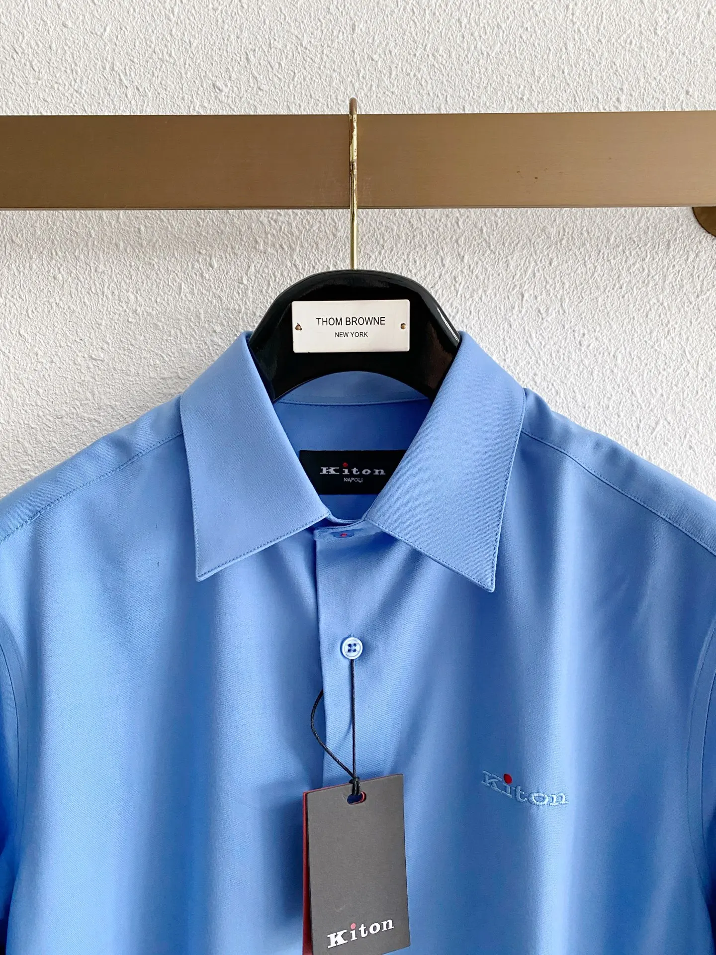 Kiton Italian old money style men's simple and comfortable fabric solid color shirt