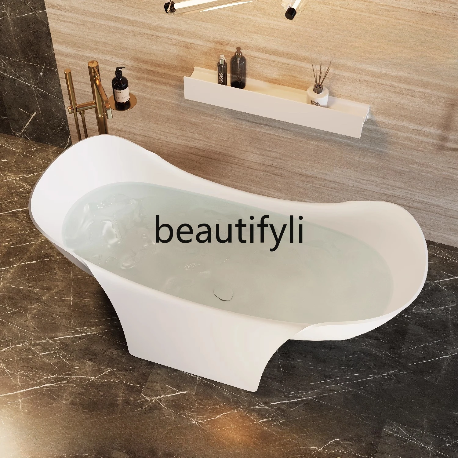 

PMMA Artificial Stone Bathtub High-end Skin-friendly Freestanding Bathtub Home Homestay Hotel Art Bathtub
