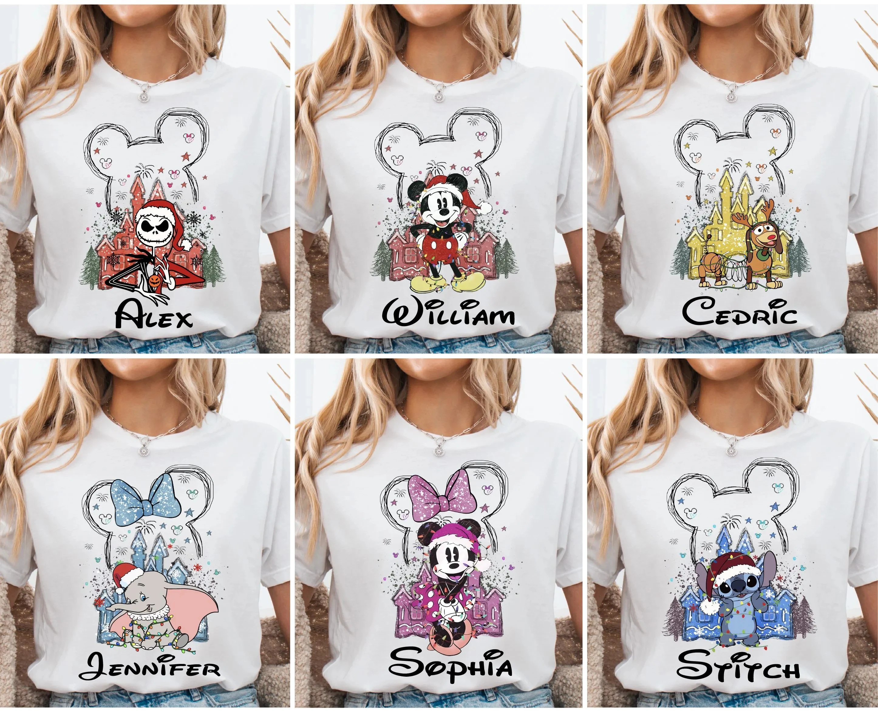 

Персонализированная рождественская рубашка с персонажем Диснея, очень веселая рубашка Микки 2025 года, семейная рождественская рубашка Диснея на заказ