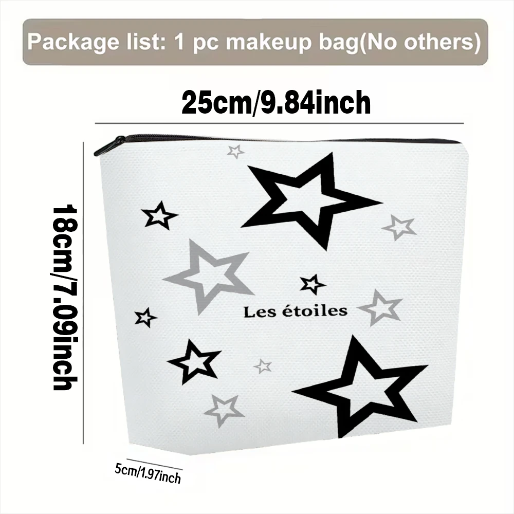 Stars Pattern With Text The Stars Makeup Bags for Girls Cosmetic Pouch Toiletry Bag Pencil Case Travel Storage