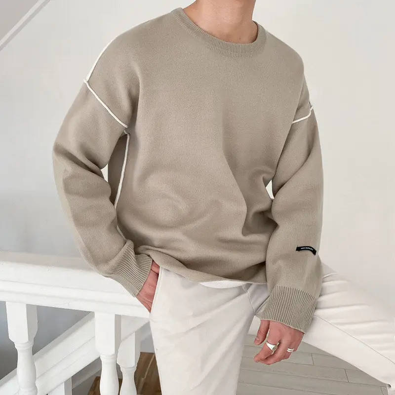 

Cashmere Cotton Solid Blended Knitwear Pullover Men Sweater 2023 Autumn Winter Jersey Jumper Pull Homme Knitted Sweaters A295