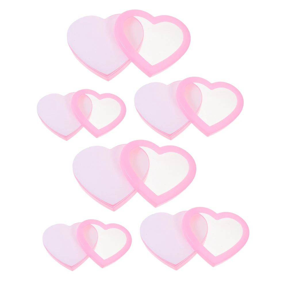

6 Pcs 's Ring Gift Box Heart Shape Rings Holder Jewelry Organizers and Storage Boxes Case Shaped Christmas Tray