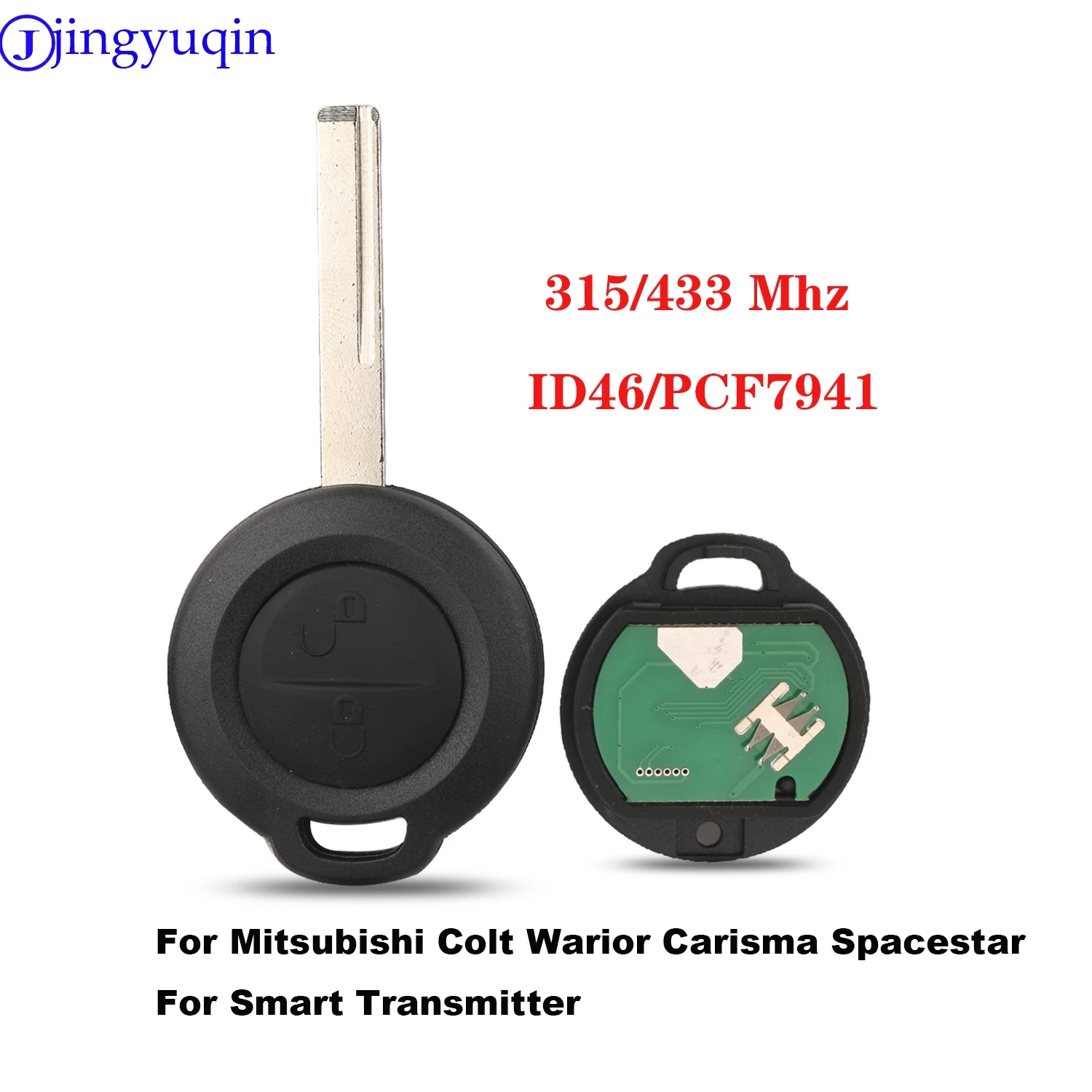 

jingyuqin Modified Car Smart Key 315/433Mhz For Mitsubishi Colt Warior Carisma Spacestar For Smart Transmitter ID46/PCF7941 Chip