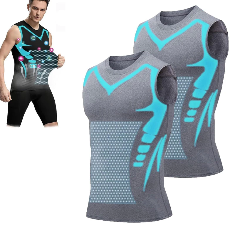 Men's shoulder quick drying vest, sports tight fitting vest super elastic breathable sweat absorbing, running, fitness training image 2