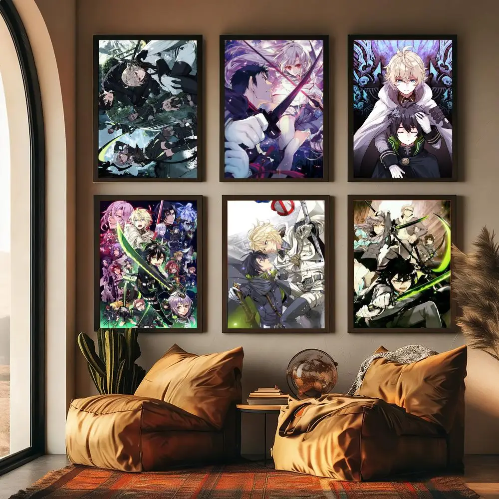 Cool anime Seraph of the End Poster For Office Bedroom Coffee Home Decor Durable Waterproof Aesthetic Stickers Wall Art HD