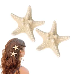 Natural Starfish Hair Clips Beach Holiday Dressing Hair Accessories Headwear for Women and Girls Mermaid Hairpin Gifts