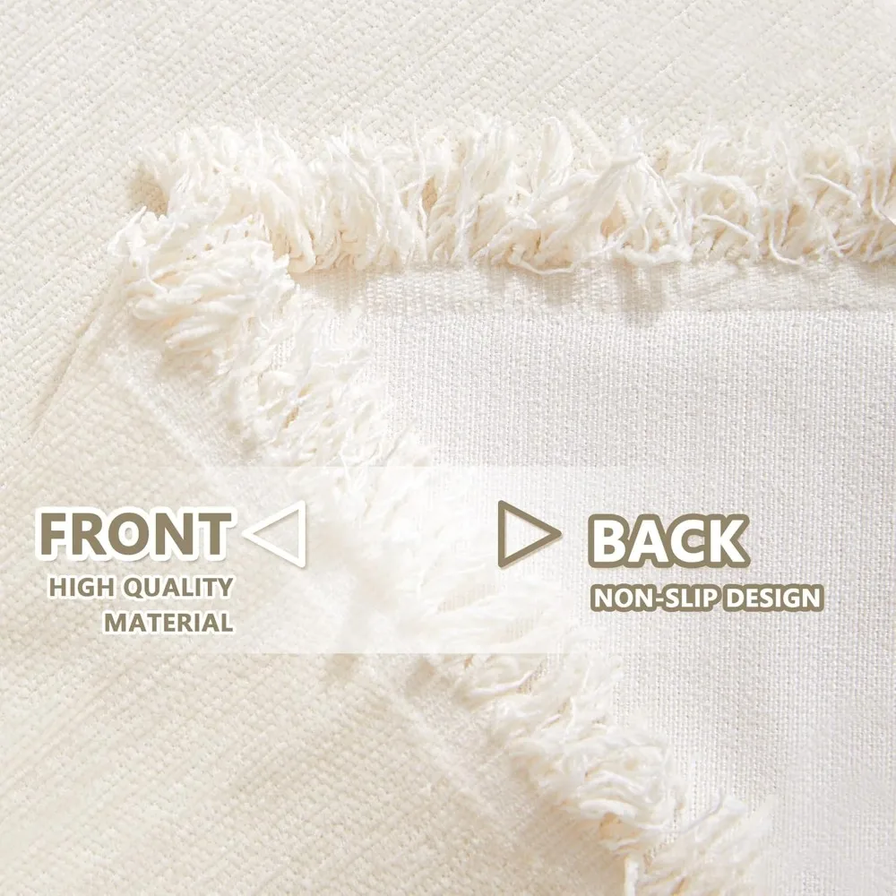 غطاء أريكة بيج صديق للحيوانات الأليفة لأريكة ذات وسادتين، مناسب للأرائك المقطعية على شكل حرف L، مادة الشنيل #5