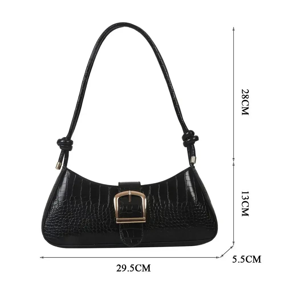 FD05-Bolso de cuero elegante para mujer, bandolera de hombro de Color sólido, a la moda, portátil, grande