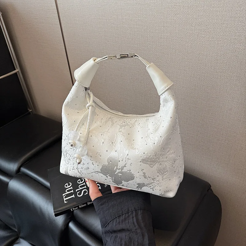 

2025 Oriental Pillow Bag, Lock Clasp Shoulder Purse for Women, Evening Square Crossbody, Minimalist Day to Night Tote, Textured