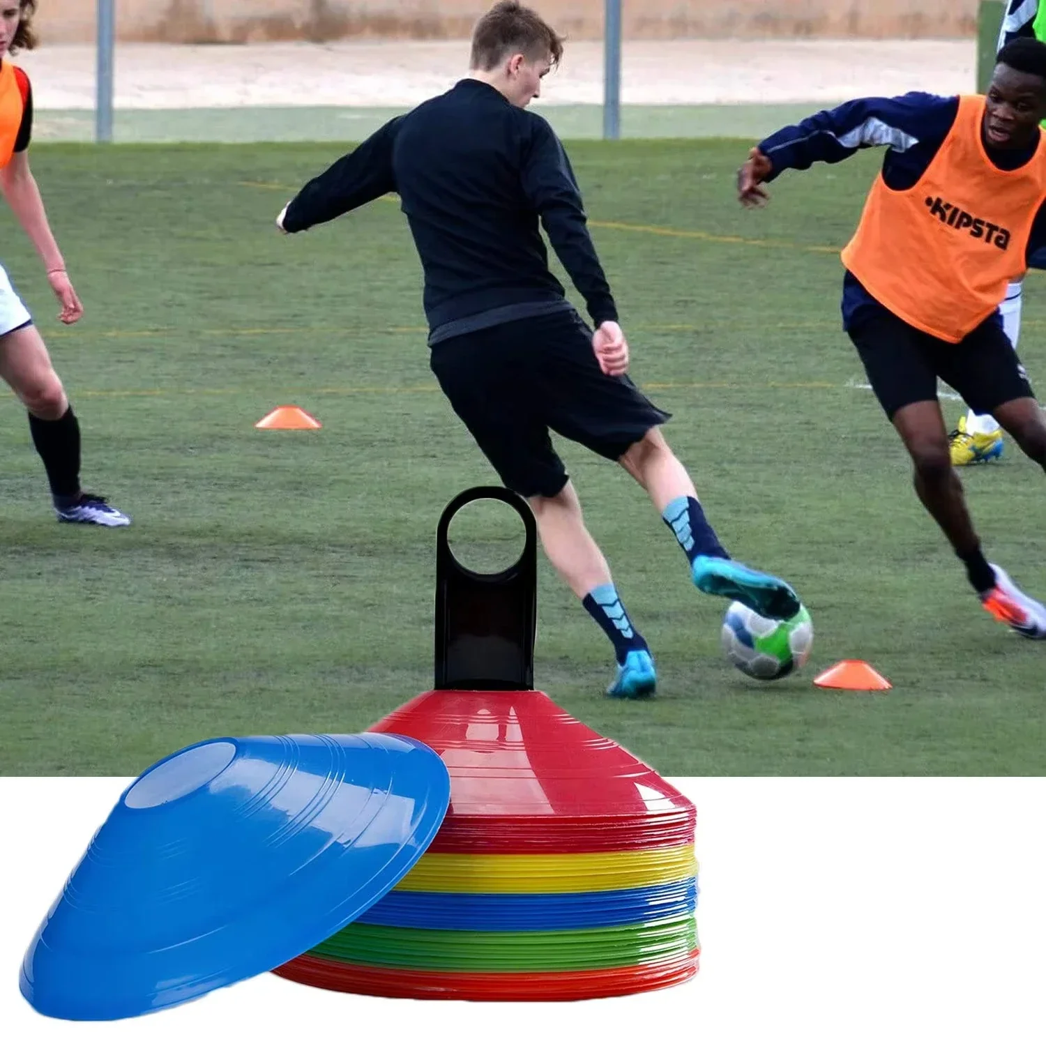 10 Pçs/set Equipamento de Treinamento de Futebol Marcador Discos Marcadores de Obstáculos Roadblocks Cone Discos Marcadores de Pé Equipamento de Treinamento de Futebol
