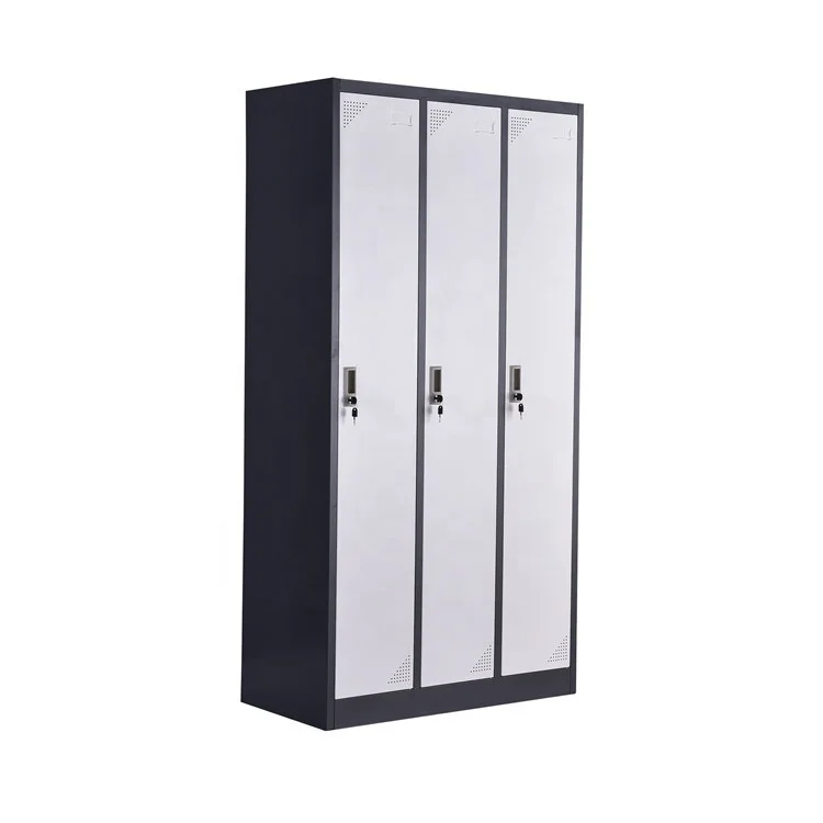 Commercial Steel Home Office Furniture 3 Door  Almirah Bedroom Metal Clothes Locker