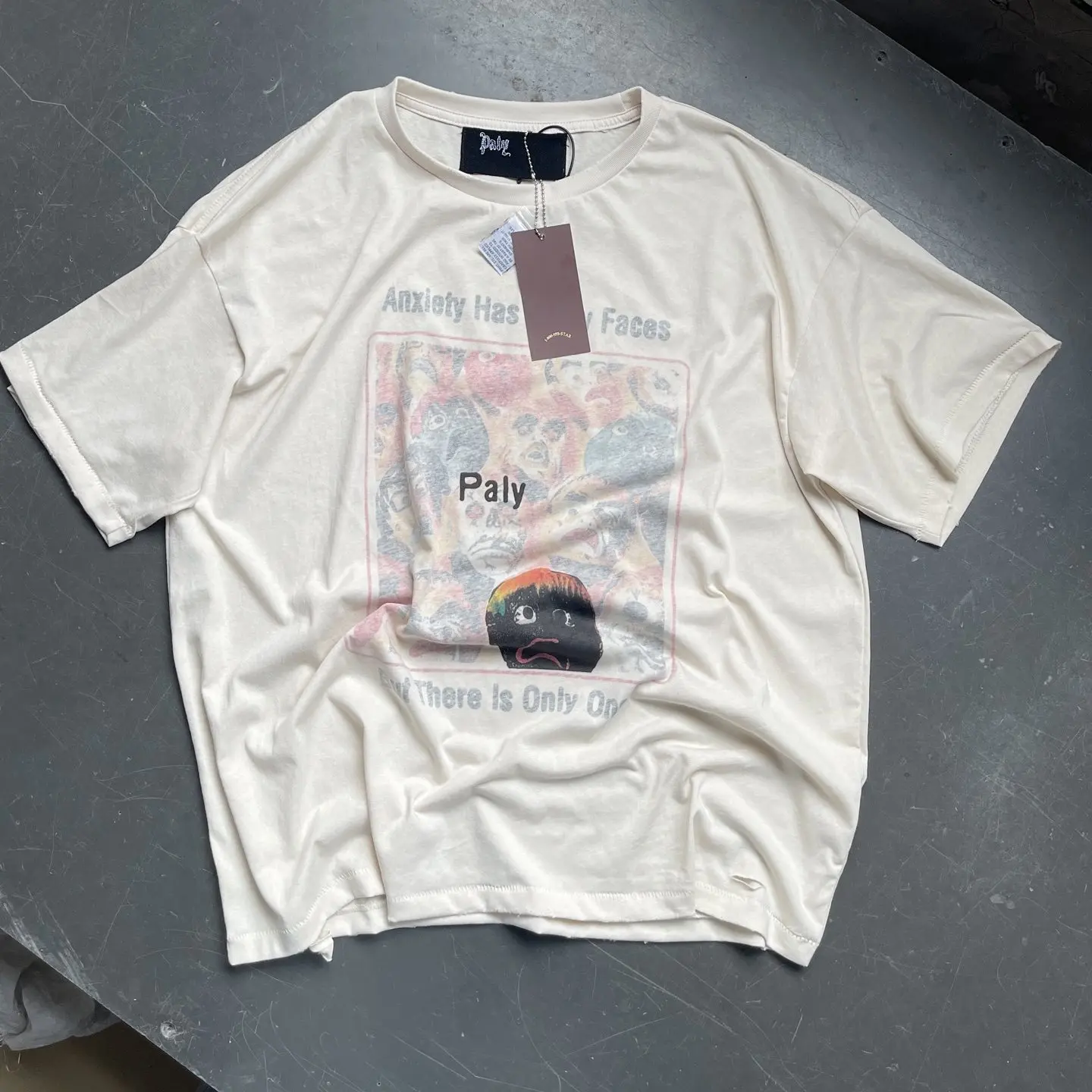 Paly Hollywood 26SS Anxiety has many faces and wears a short-sleeved T-shirt on both sides