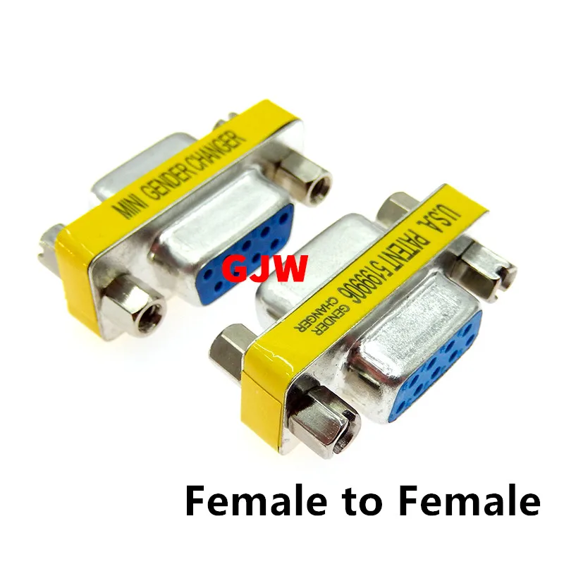 1PCS DB9 9Pin Male to Female/Male to Male/Female to Female/ Mini Gender Changer Adapter RS232 Serial plug Com Connector