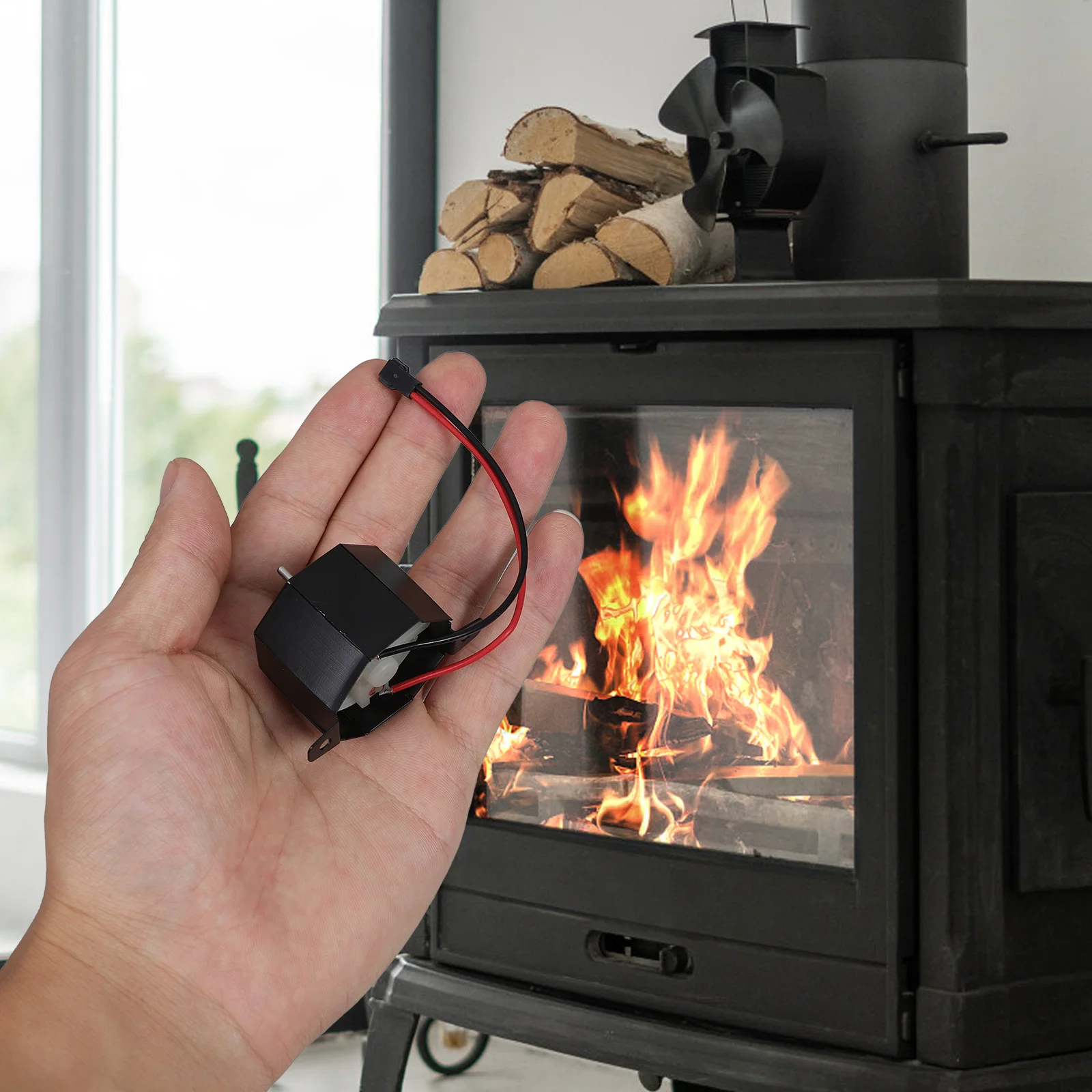 

Fireplace Blower Motor Kit Heat-Powered Wood Stove Fan Repair Parts Efficient Airflow Long-Lasting Performance