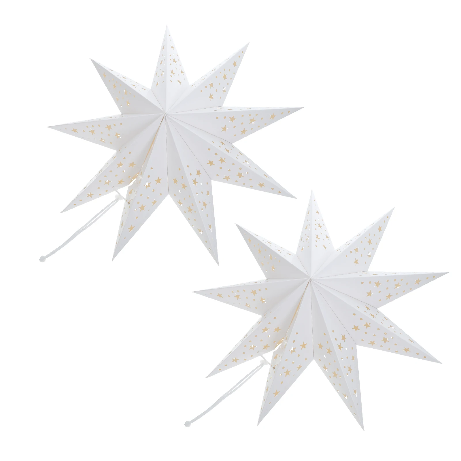 

2Pcs 45Cm Star Lampshade Pendant Hollow Pattern Festival Paper Lantern for Indoor Outdoor Celebration Lighting Decor